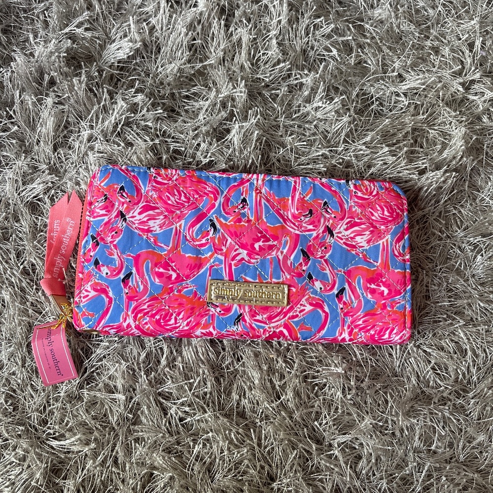 NWT Simply Southern Print Flamingo Wallet
